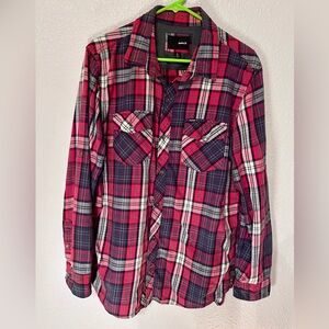 Hurley Men’s button down (L) plaid